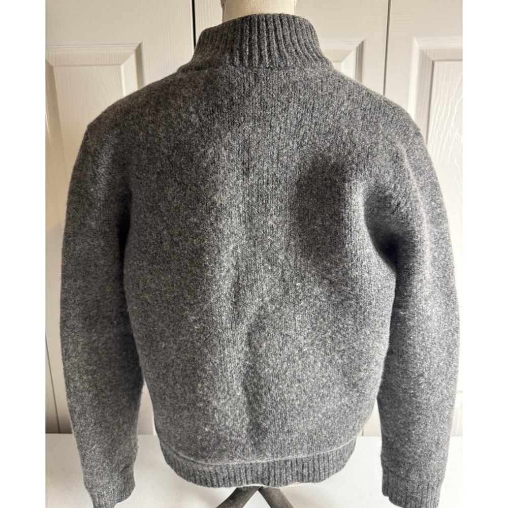 Men's Classic LL Bean Ragg Wool Sweater 100% Lambswool Flannel Plaid Lining Med - Picture 4 of 9